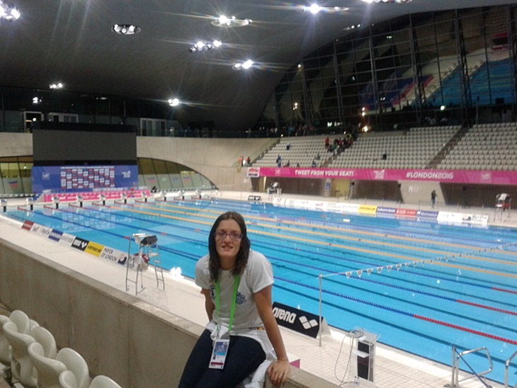La montijana, Lourdes Sánchez, nadadora Europea Master en Londres