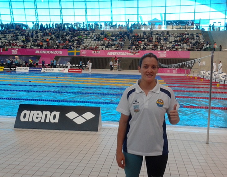 La montijana, Lourdes Sánchez, nadadora Europea Master en Londres