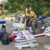 Los hidroaviones sobrevuelan el Guadiana en Badajoz