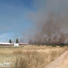 Un incendio calcina a estas horas el Cerro del Viento en Badajoz