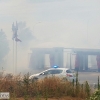 Un incendio se aproxima a la gasolinera de la Carretera de Olivenza