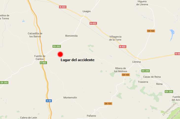 Fallece un hombre de 52 años en un accidente en Fuente de Cantos