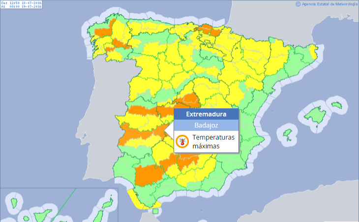 Extremadura estará en alerta naranja por temperaturas de más de 40ºC
