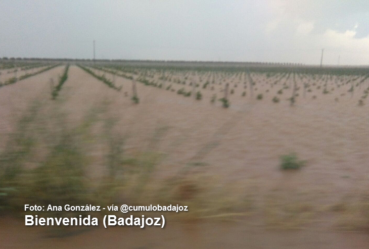 Nuevas inundaciones en el sur de Badajoz debido a las tormentas