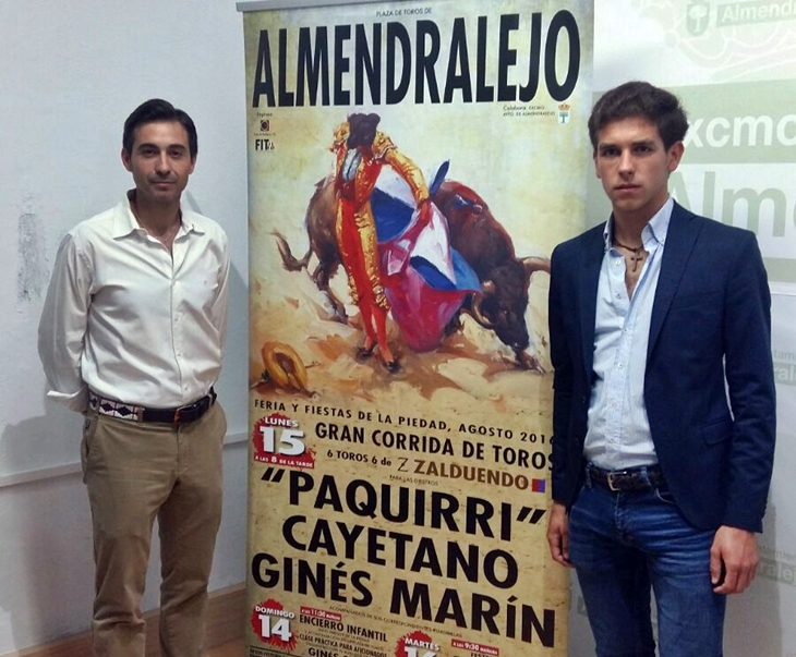 Paquirri, Cayetano y Ginés Marín torearán en la Feria de la Almendralejo