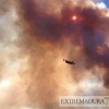 Nuevos medios se suman a la extinción del incendio de Cáceres