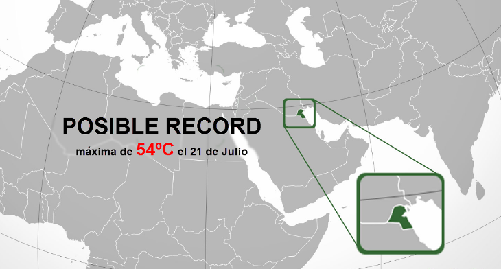Se registra un posible récord de 54ºC en Kuwait, Oriente Medio