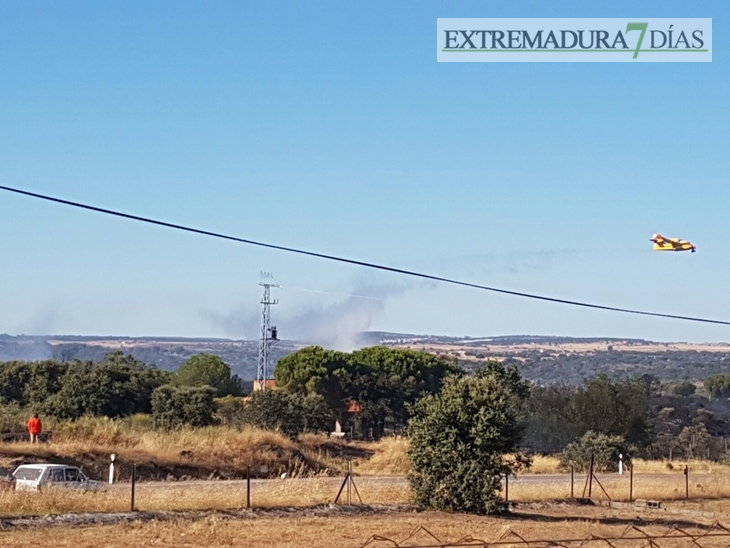 Nuevos medios se suman a la extinción del incendio de Cáceres