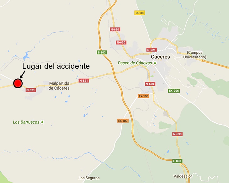 Un fallecido en accidente cerca de Cáceres