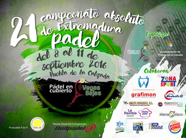 Puebla de la Calzada albergará el Campeonato de Extremadura de Pádel