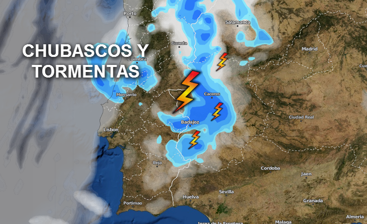 Posibles tormentas este viernes en Extremadura