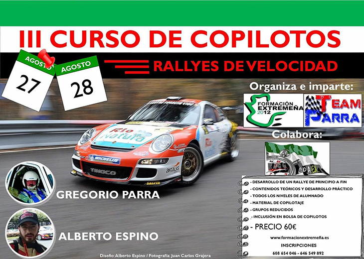 Almendralejo albergará un curso de copilotos de rally