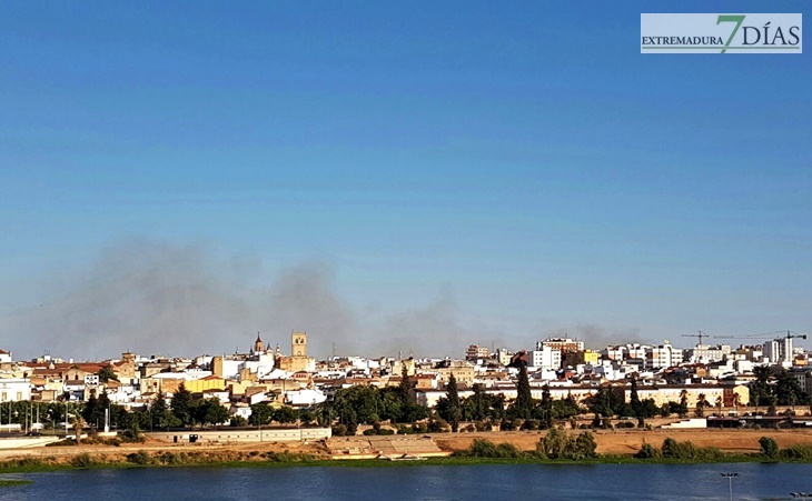 Incendio en las inmediaciones de Carrefour-Valverde en Badajoz