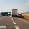 Herido el conductor de un trailer tras accidentarse entrando en Badajoz