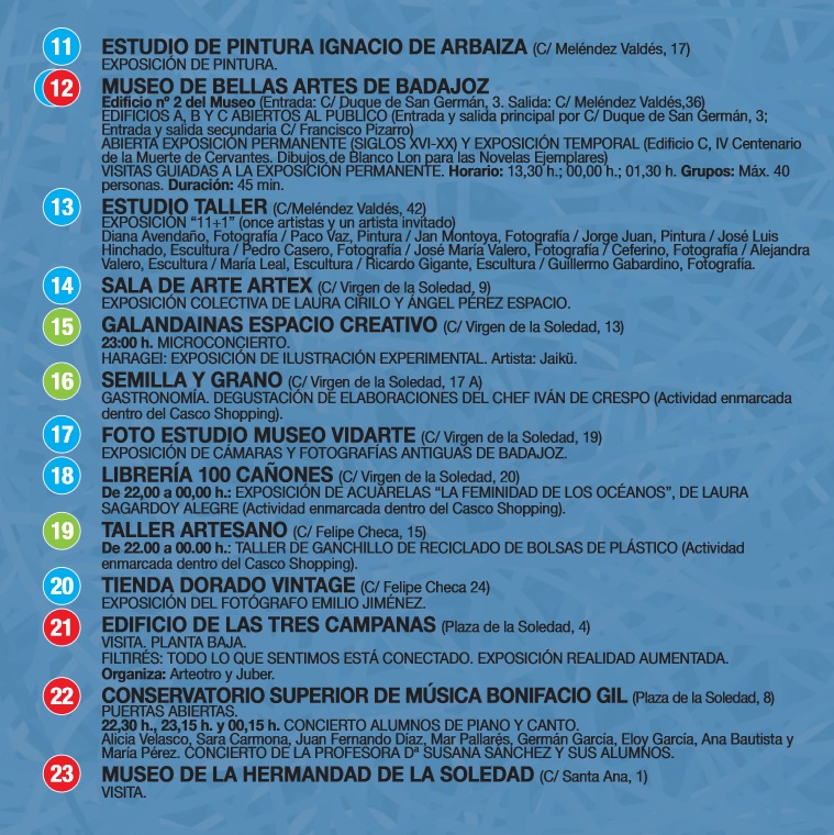 Consulta el programa para la Noche en Blanco de Badajoz 2016
