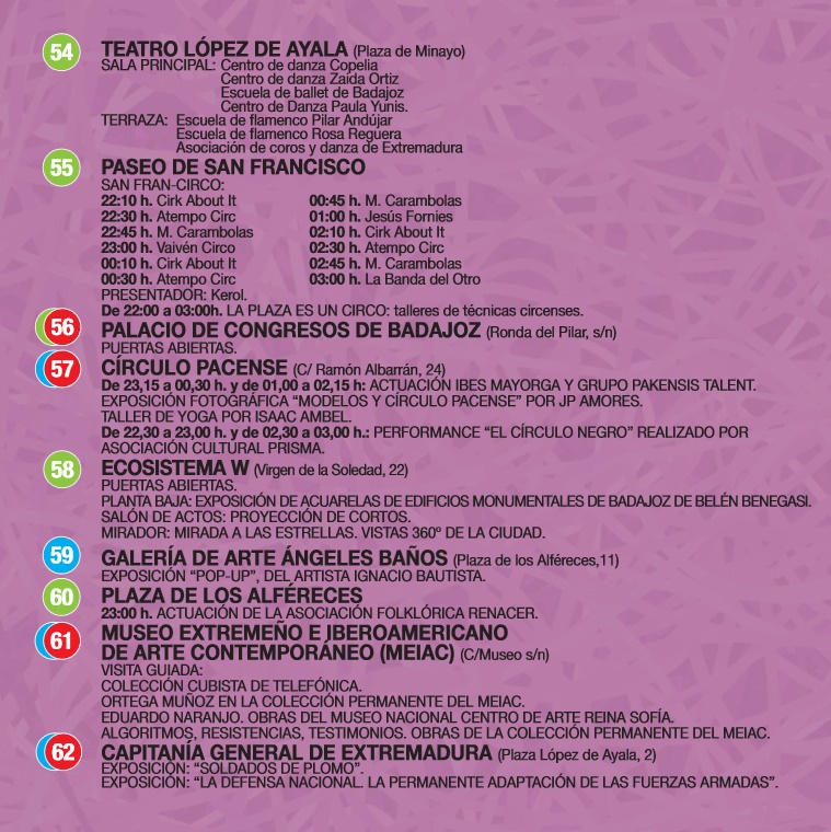 Consulta el programa para la Noche en Blanco de Badajoz 2016