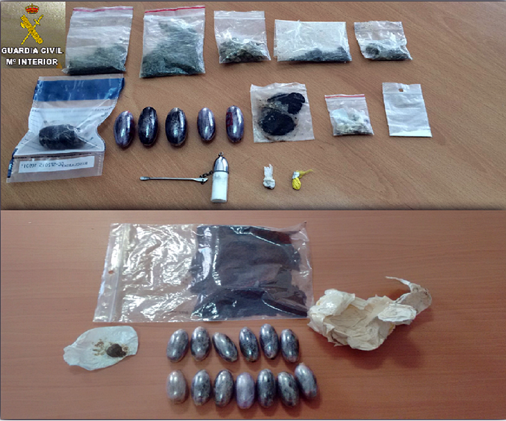 Seis detenidos por tráfico drogas en el norte de Cáceres