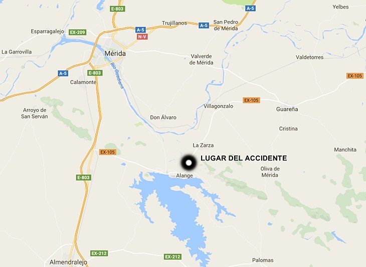 Dos jóvenes heridos en un accidente en Alange (Badajoz)