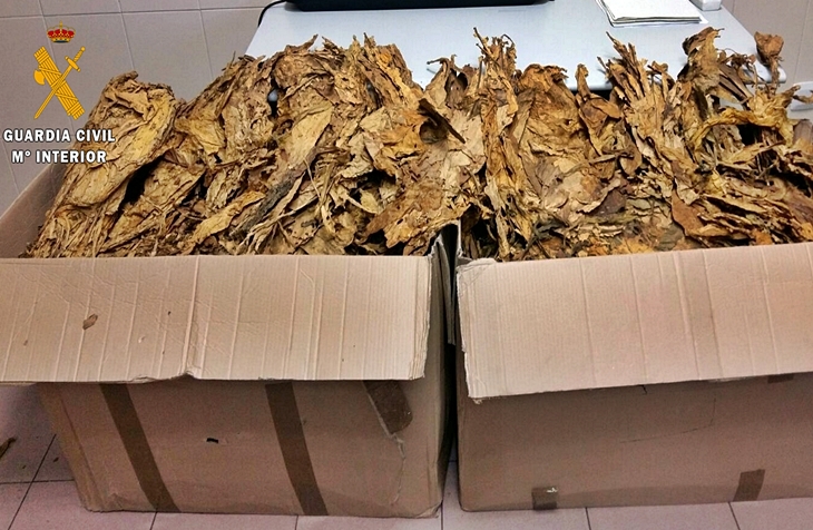 Guardia Civil interviene en Badajoz 40 kilos de tabaco de contrabando