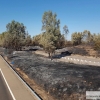 Día después del incendio en la Frontera de Caya (Badajoz)