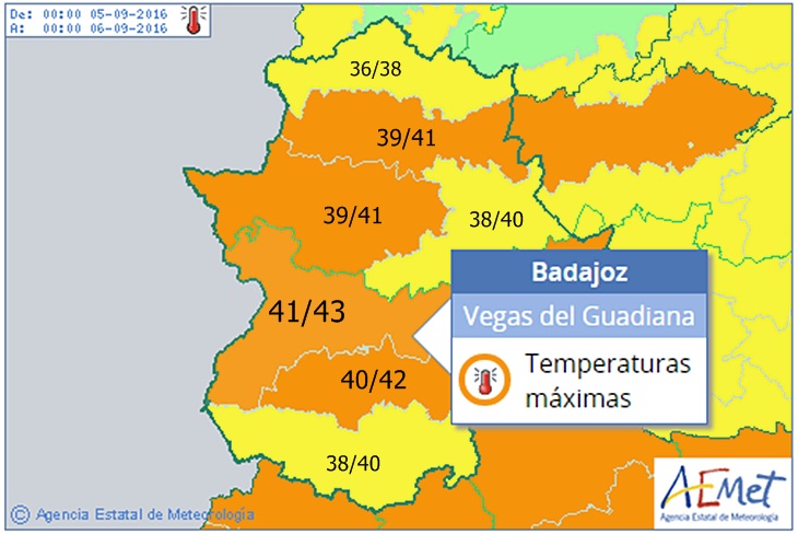 OLA DE CALOR: Extremadura por encima de 42 grados hasta el miércoles