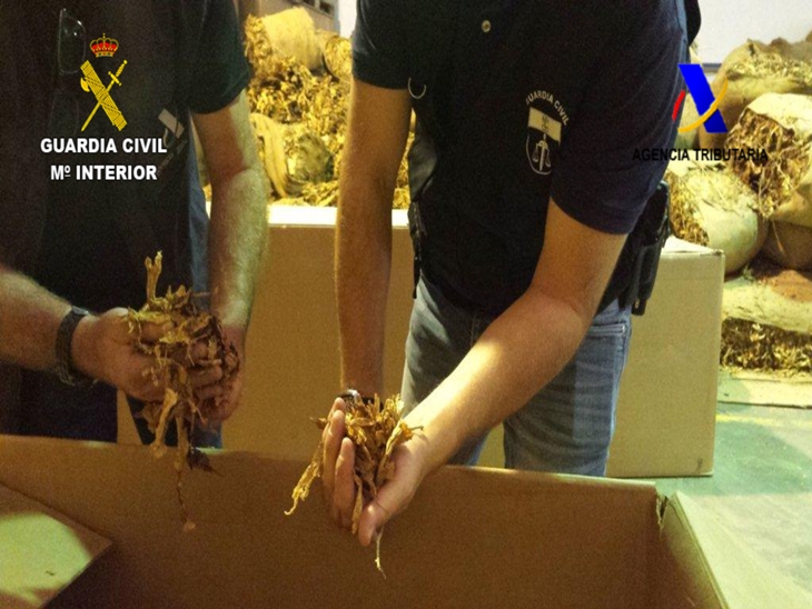 Realizada la mayor incautación de tabaco picado entre Valencia y Badajoz