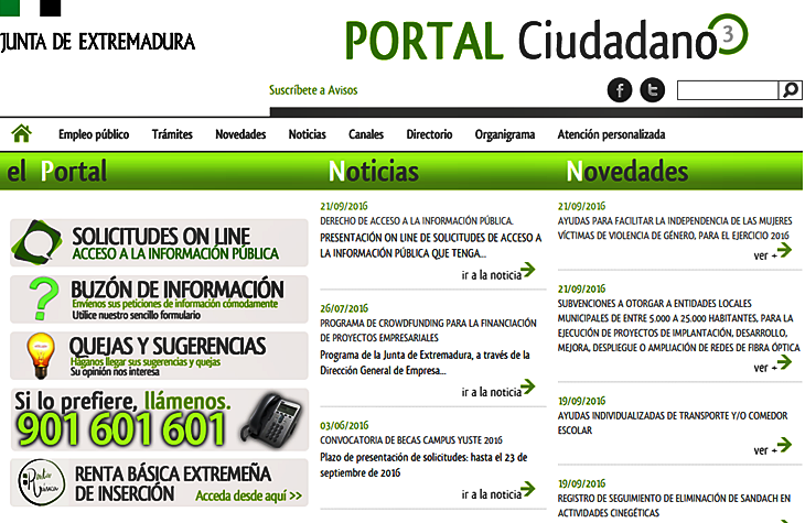 Los extremeños ya pueden solicitar información a la Junta vía on-line