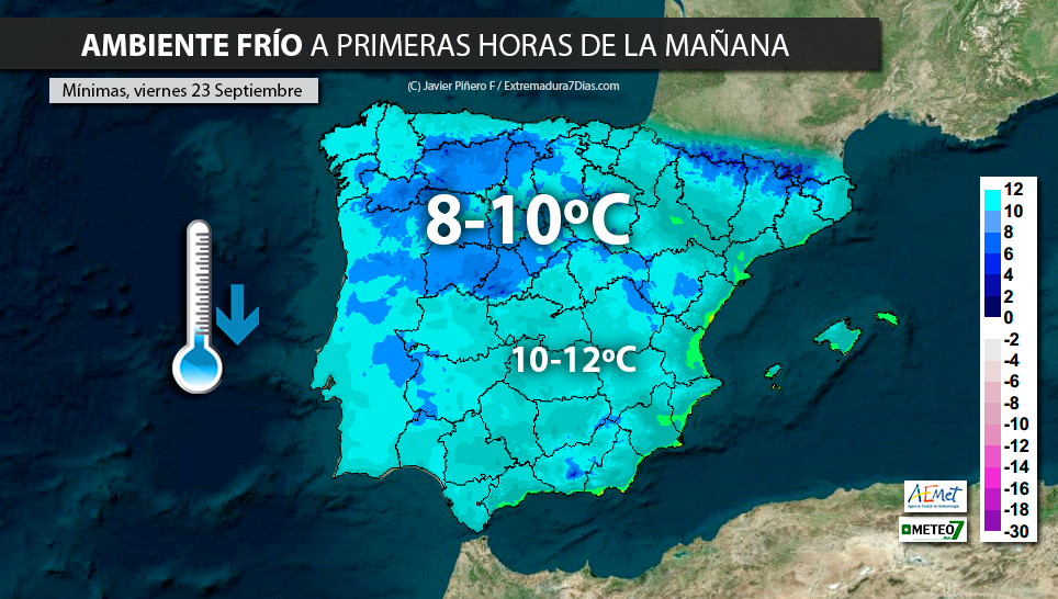 Extremadura amanecerá este jueves y viernes con mínimas de 10ºC