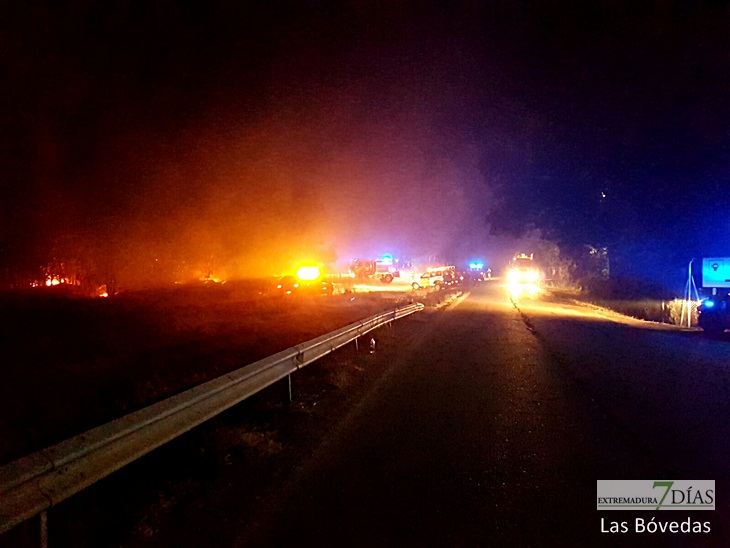 Situación actual del incendio en la Frontera de Caya (Badajoz)