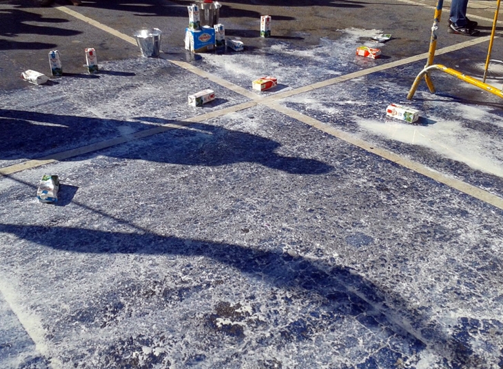 Protesta en Carrefour Mérida por el "boicot" francés a productos extremeños