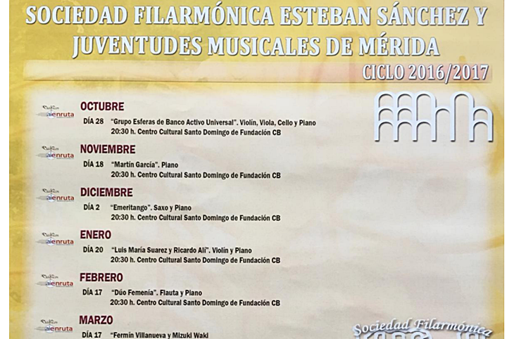 La Sociedad Filarmónica de Mérida ofrece diez conciertos