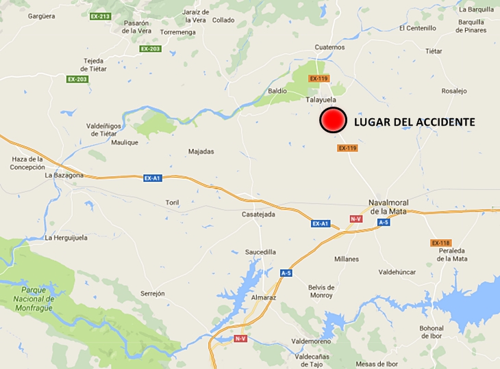 Un anciano herido grave en un accidente en Talayuela (Cáceres)