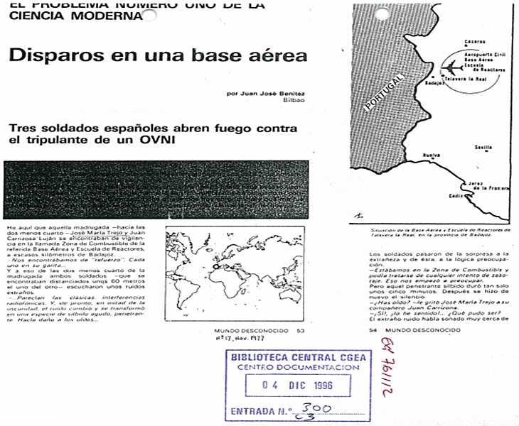 Defensa publica los expedientes OVNI de la Base Aérea de Talavera (Badajoz)