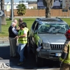 Accidente de tráfico en la rotonda de acceso a Las Vaguadas