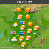 Previsión meteorológica en Extremadura. Días 25, 26 y 27 de octubre