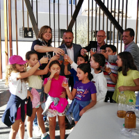 Cerca de un millar de escolares participa en un taller de vendimia