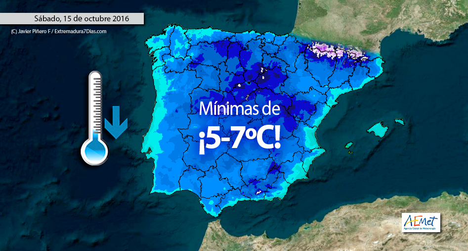 Extremadura amanecerá a 6 grados este fin de semana