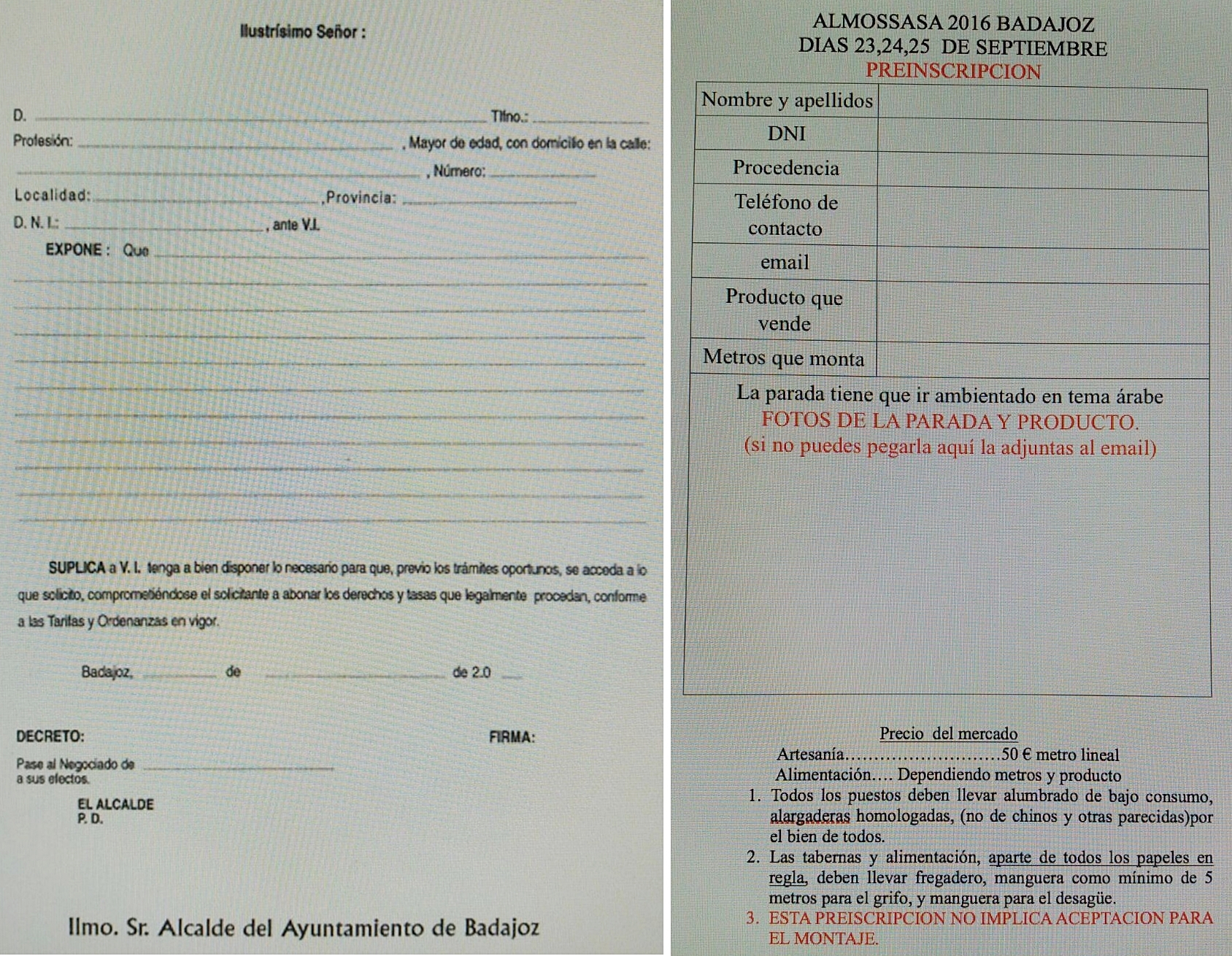 Hasta 100 euros el metro cuadrado por exponer en Al-Mossassa