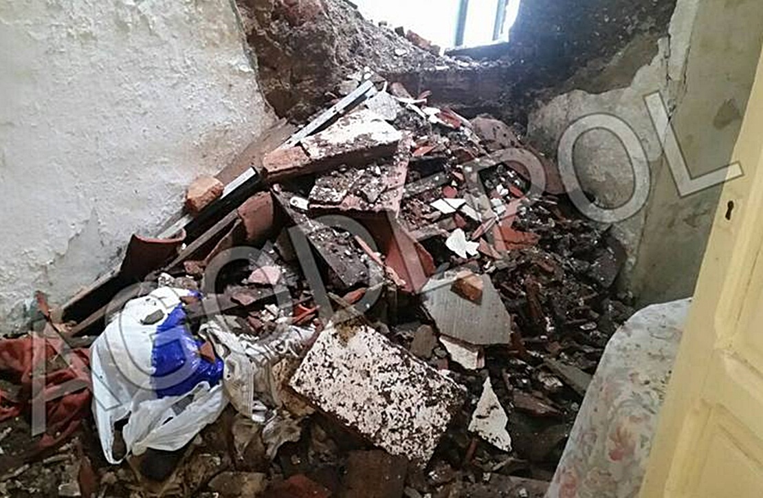 Derrumbe de una vivienda en Mérida