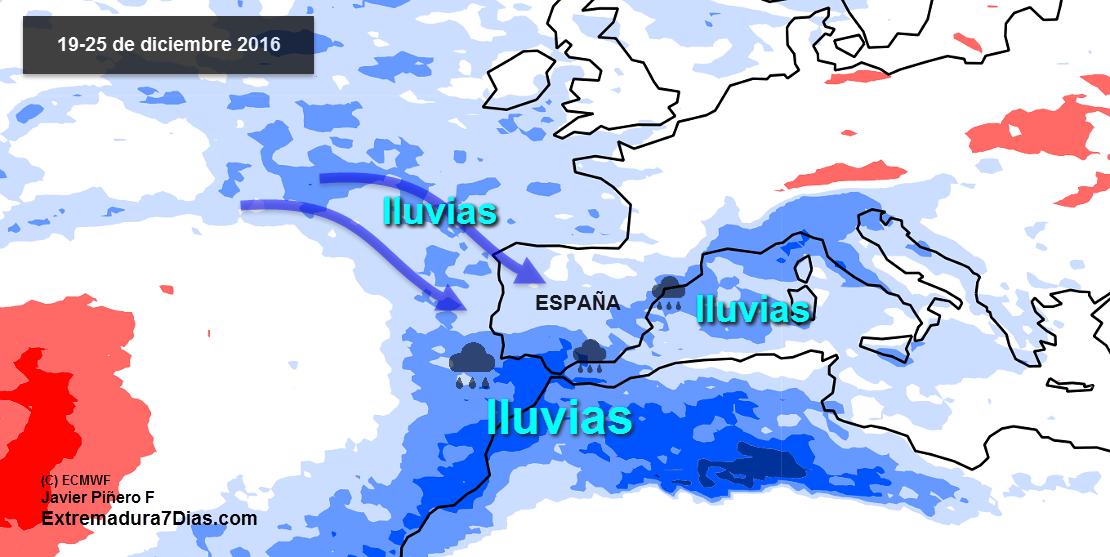 ¿Tendencia lluviosa para estas Navidades en España?