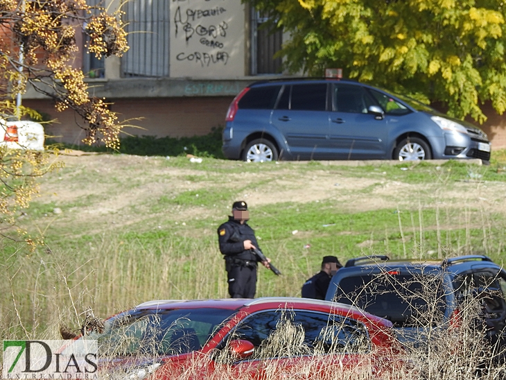 Imágenes de la redada policial de ayer en Los Colorines (Badajoz)