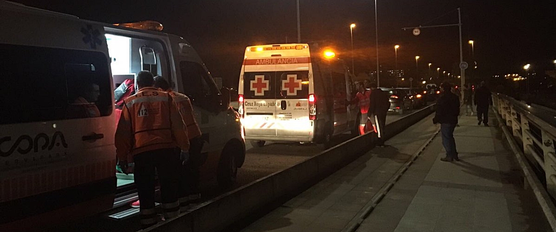 Cuatro heridos en un accidente en el Puente Real (Badajoz)