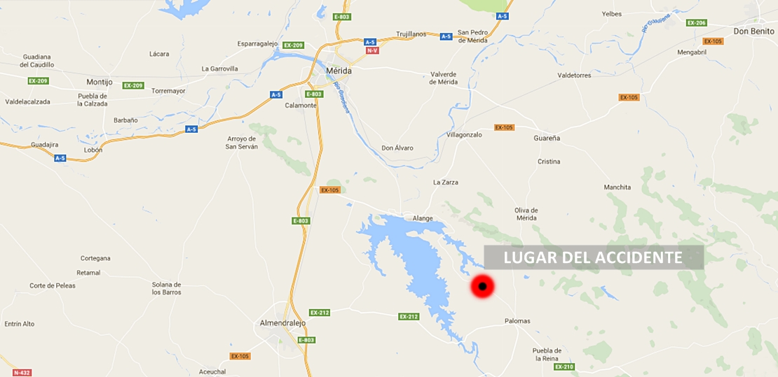 Muere un motorista tras accidentarse en Tierra de Barros