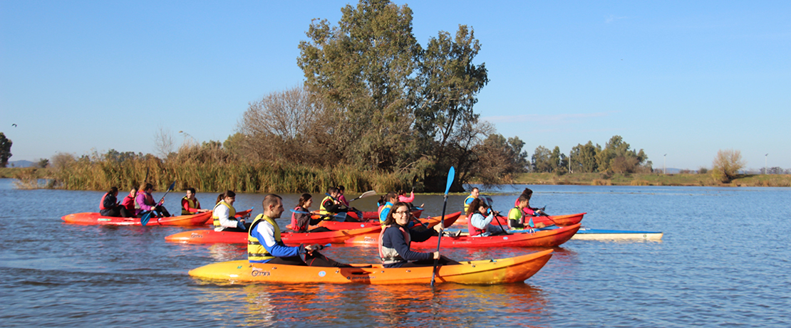 Imágenes de la travesía en Kayak por el Guadiana