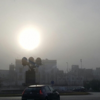 Badajoz amanece entre la niebla
