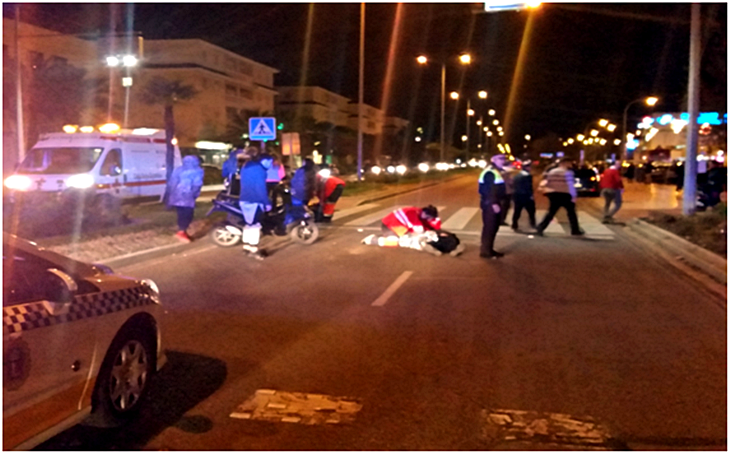 Dos heridos, uno de ellos menor, en un accidente en la avenida de Elvas