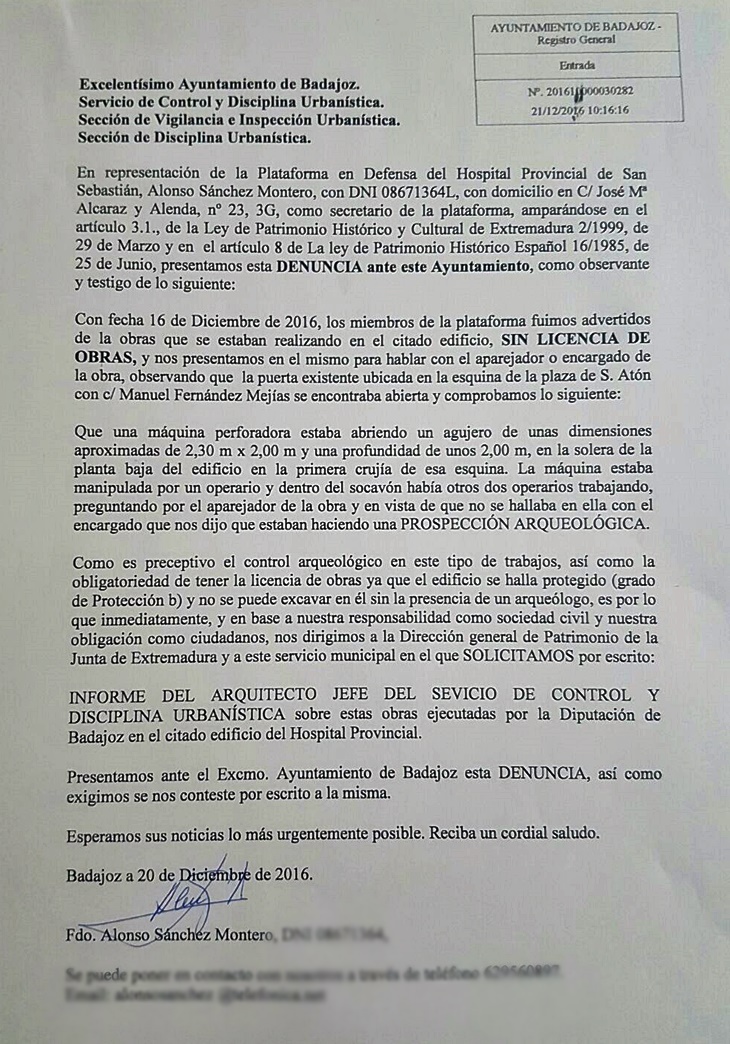 La plataforma por el Hospital Provincial exige la dimisión de Gallardo