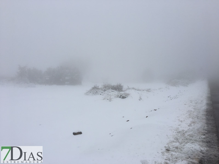 La nieve vuelve con fuerza al norte de Cáceres