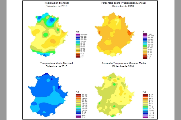 Diciembre fue cálido y seco en Extremadura