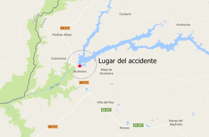 Un joven fallecido y cuatro heridos en un accidente en Alcántara (Cáceres)